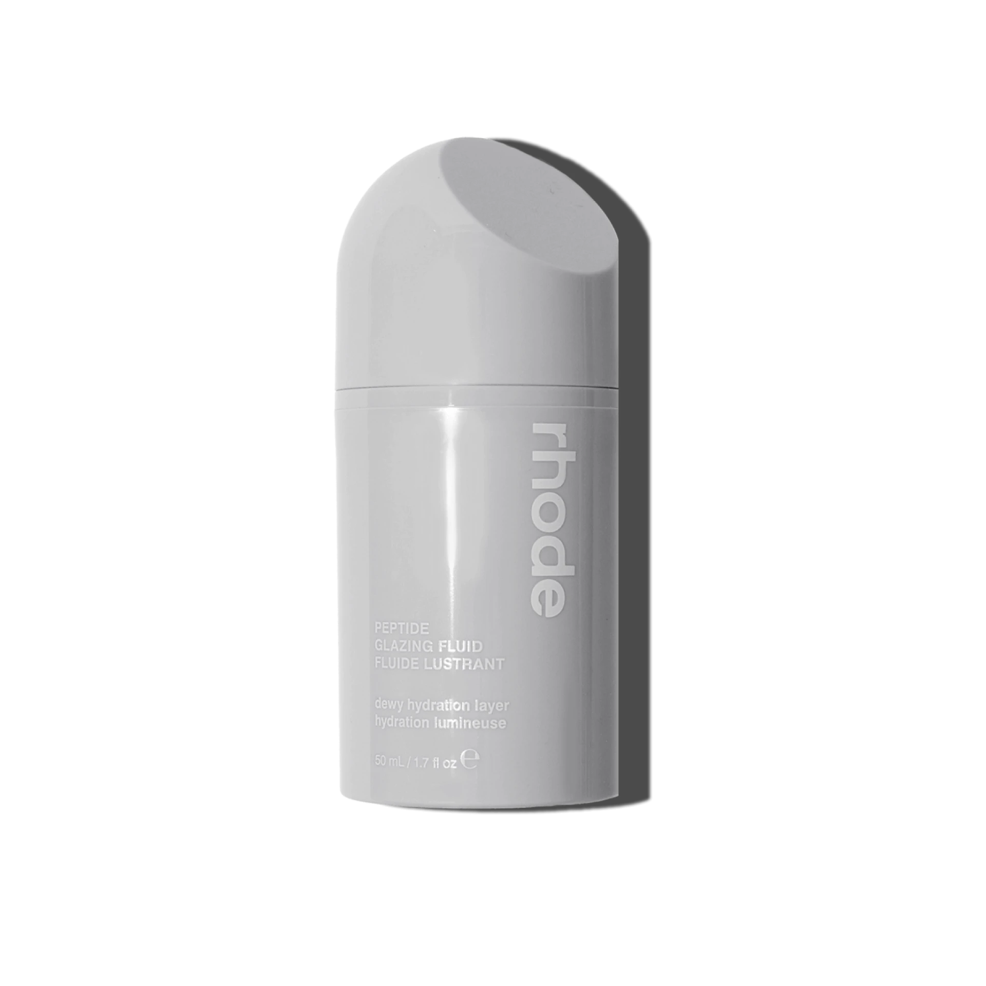 Skincare fluid bottle on a clean white background — the single product reference